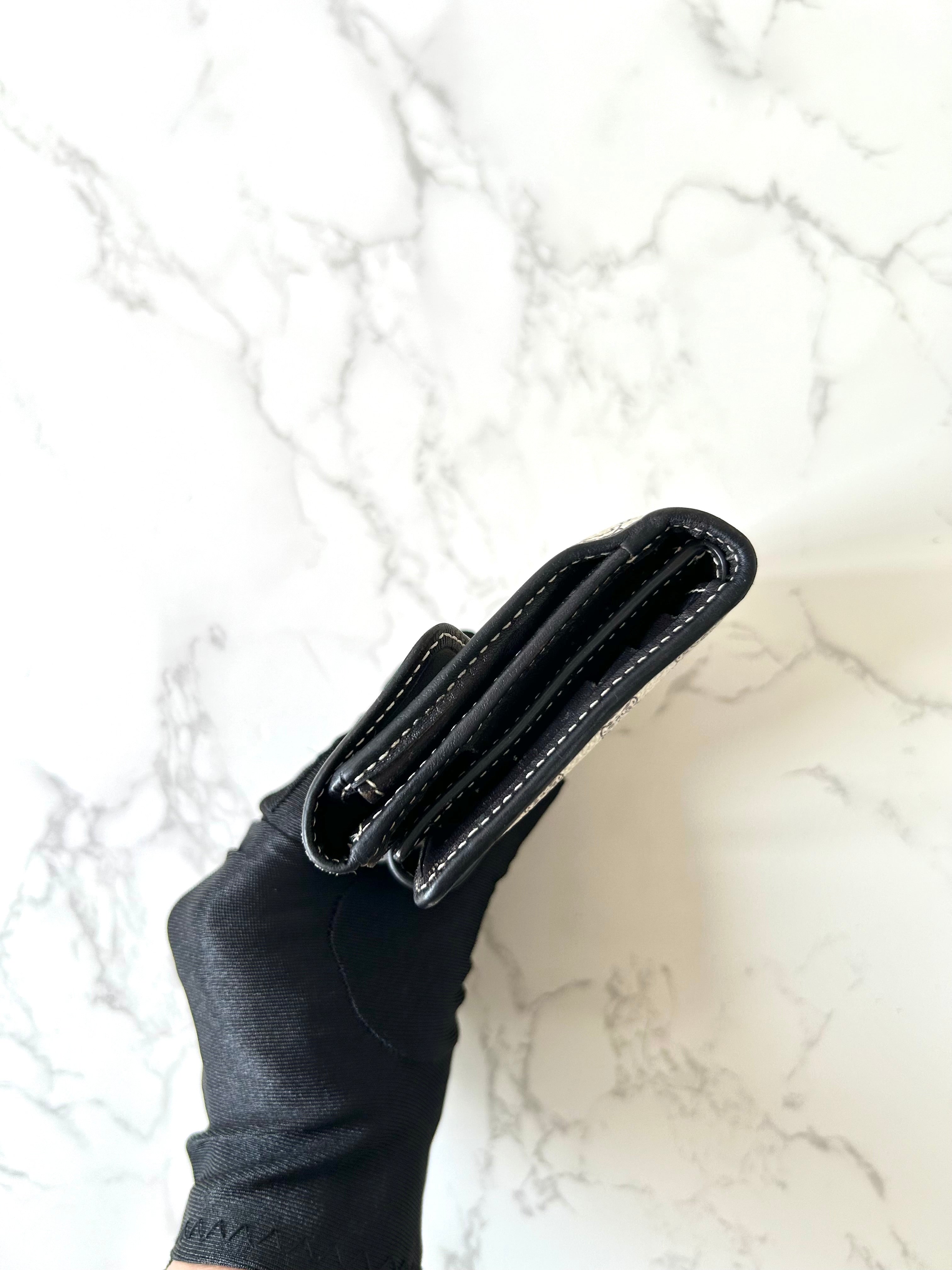 CELINE black and white monogram Arc de Triomphe monogram short wallet/wallet/wallet