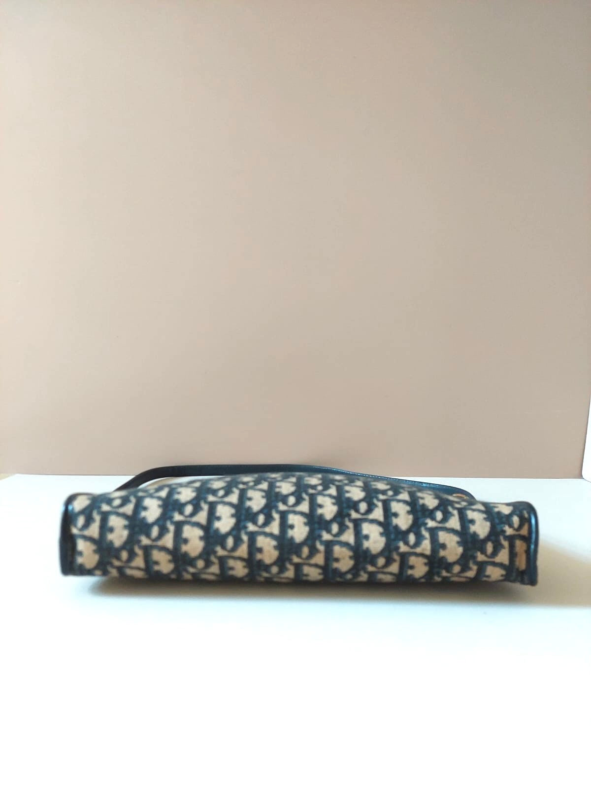 CHRISTIAN DIOR dark blue monogram shoulder bag / side bag
