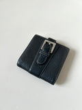 LOEWE rare black cowhide leather short wallet / small wallet / coin purse