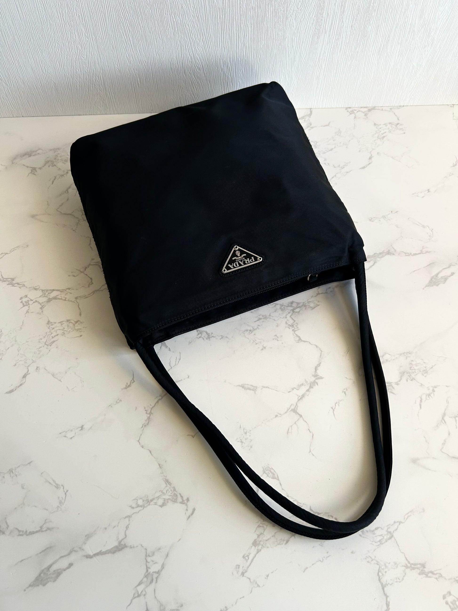 【LA LUNE】Second-hand Prada black shoulder bag/small tote bag