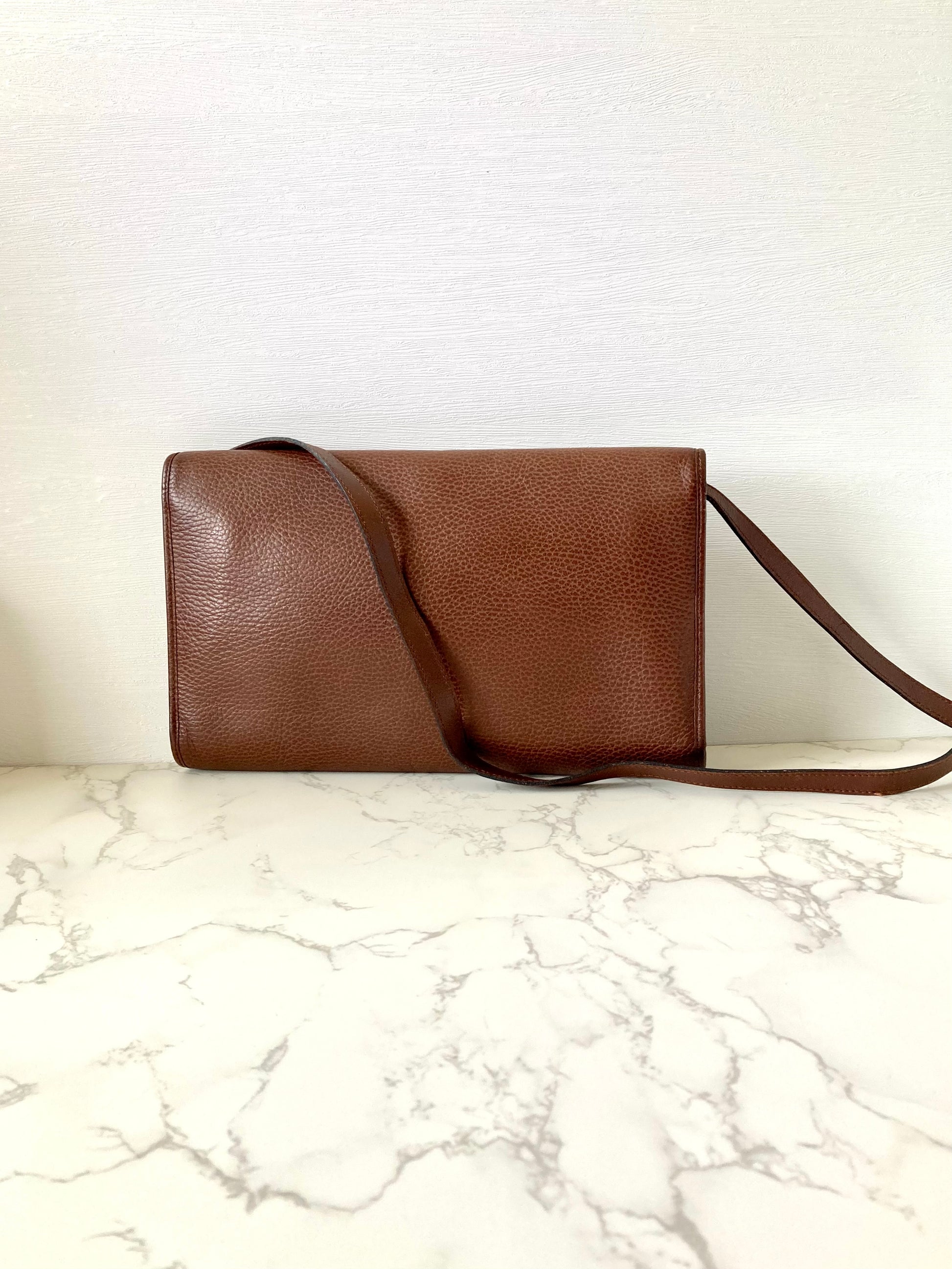 CHRISTIAN DIOR Rare Brown x Gold Egg Crossbody Bag