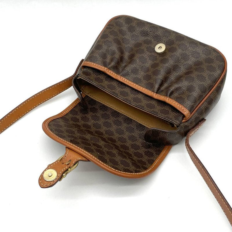 CELINE Brown Monogram Mini Pumpkin Leather Side Bag / Crossbody Bag