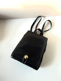 CELINE rare black and gold planet flap backpack / shoulder bag