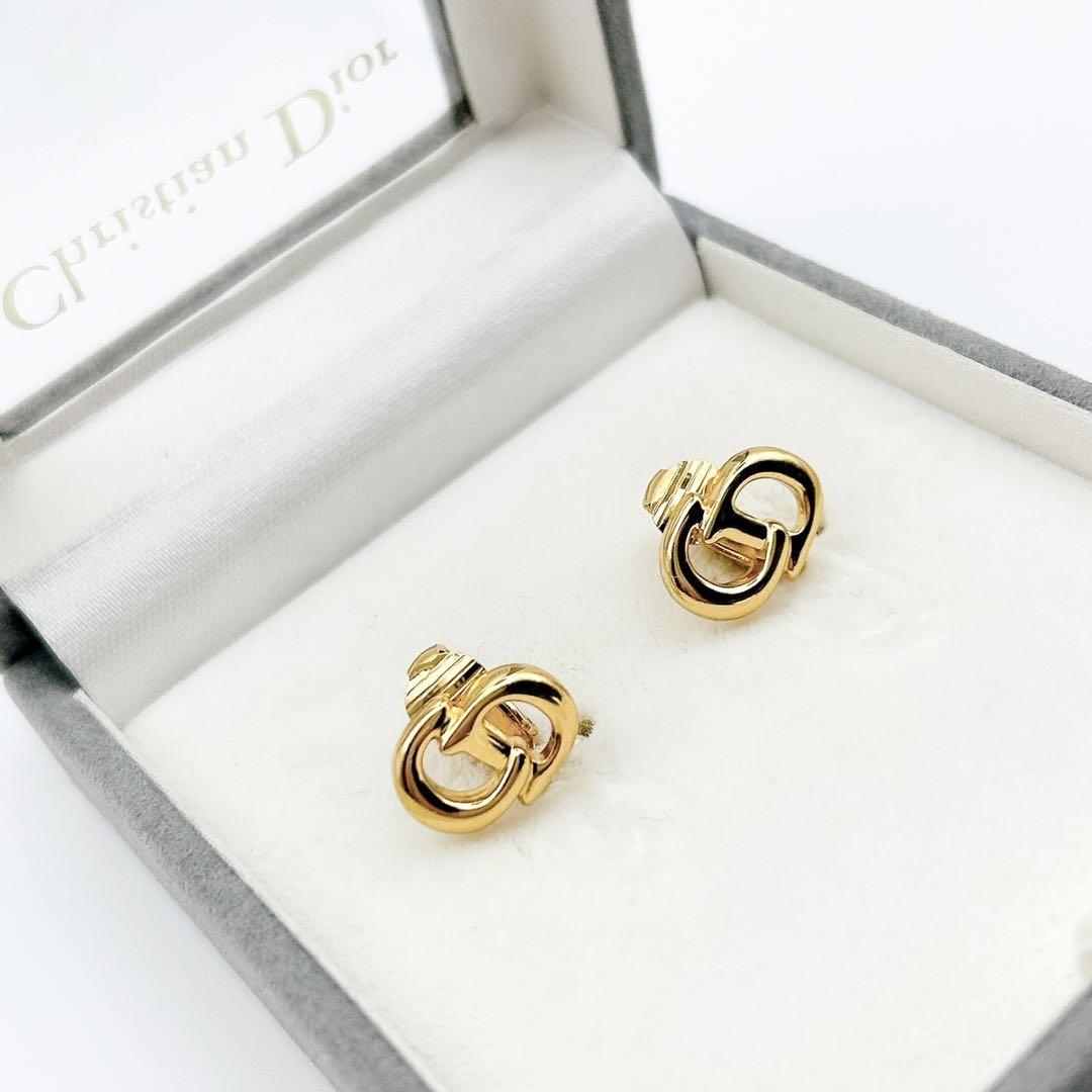 CHRISTIAN DIOR CD Logo Clip Earrings - With original box