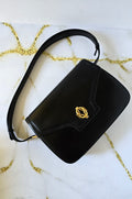Gucci Double-Twist Lock Flap Bag in Black and Gold (Shoulder Bag / Crossbody Bag)