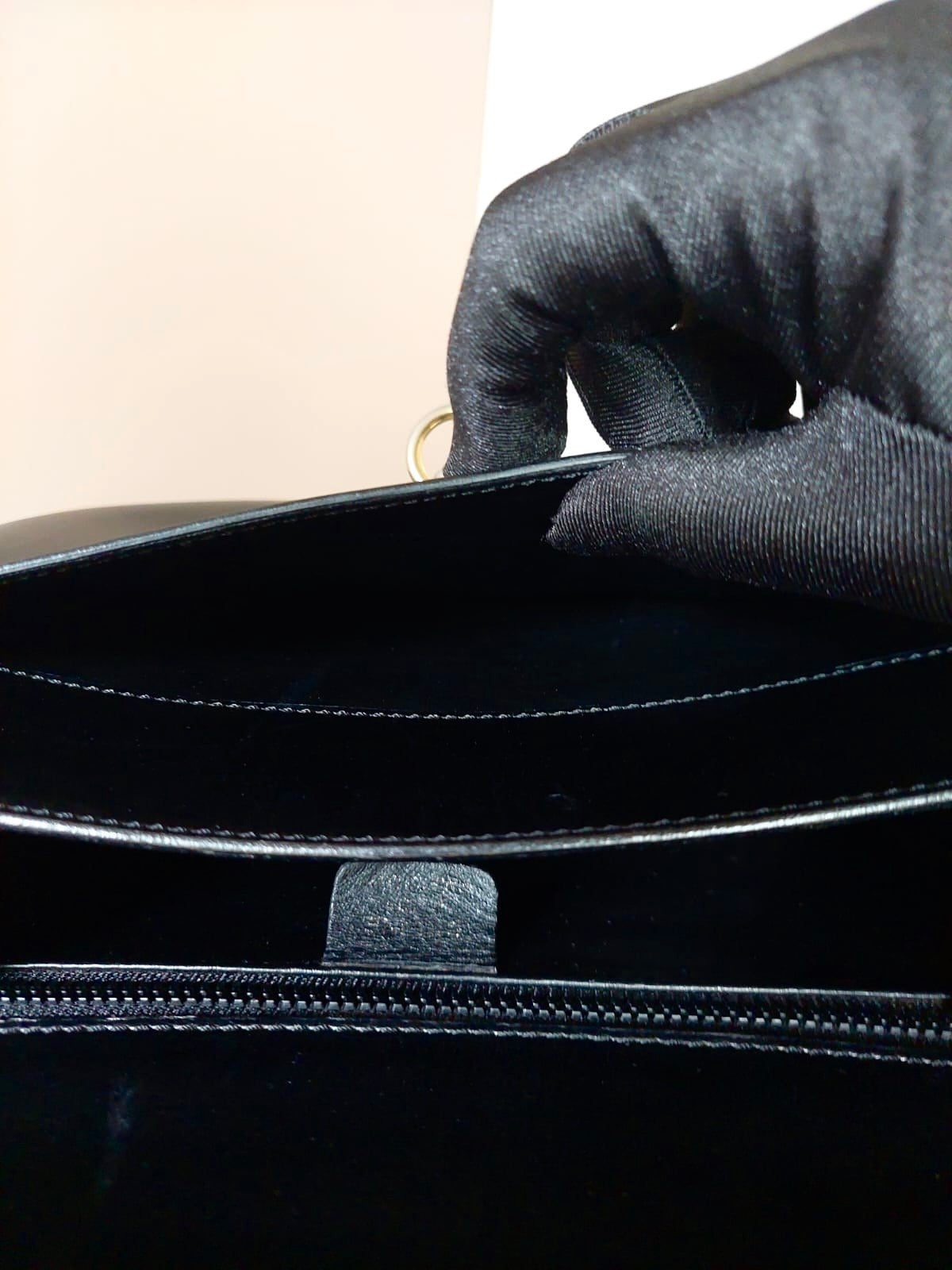 CELINE rare black half moon Kelly crossbody bag / side backpack / handbag