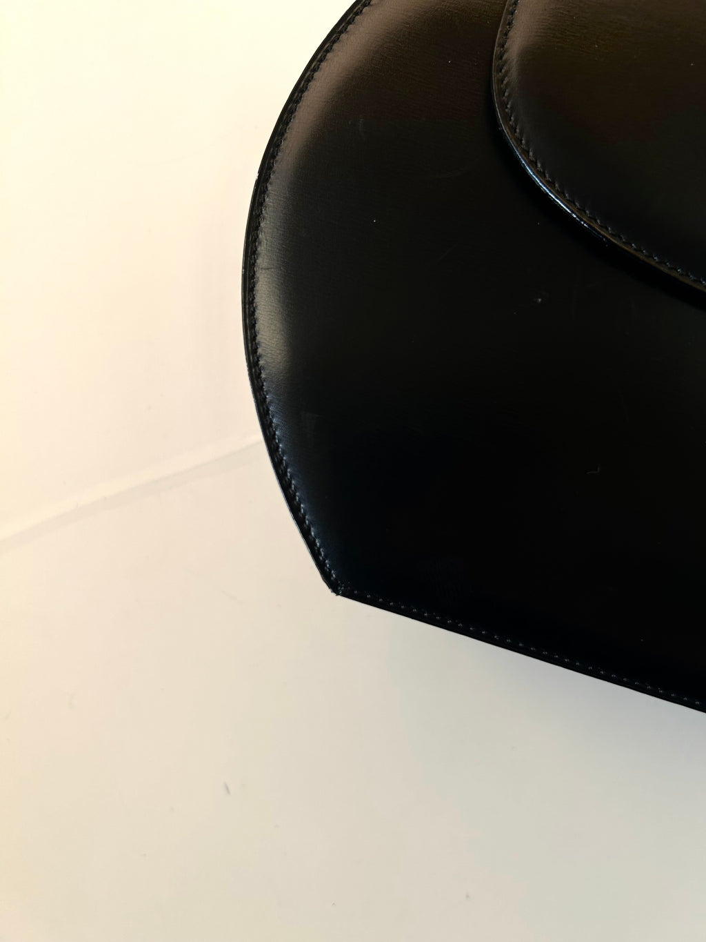 CELINE Rare Moving Planet Black Leather Tofu Bun Small Bag Side Bag / Crossbody Bag