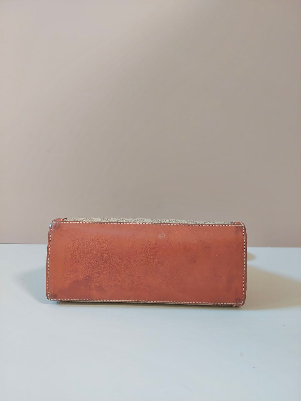 CELINE rare apricot old flower small Kelly / side bag / oblique bag