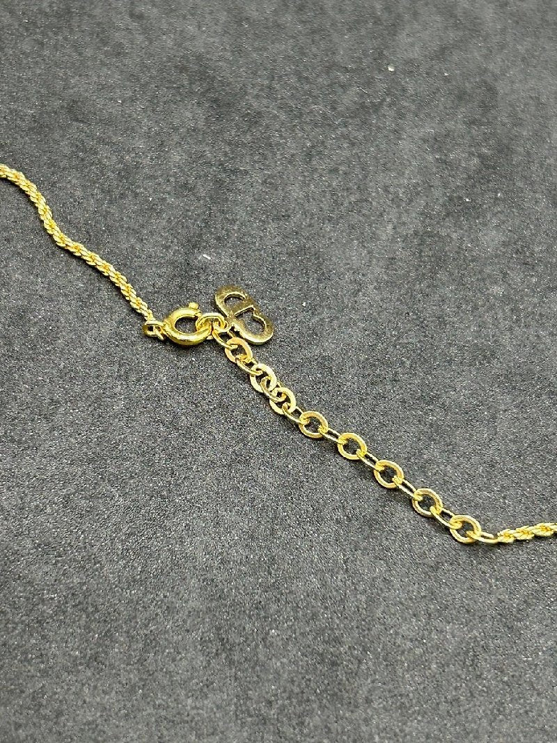 CHRISTIAN DIOR 金色簡約條紋LOGO頸鏈/項鍊/飾品