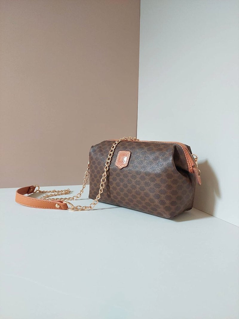 CELINE Medium Cloud Monogram Leather Side Bag/Messenger Bag/Clutch Bag