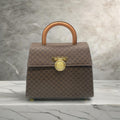 CELINE rare coffee-colored old flower planet gold coin Kelly leather flap handbag