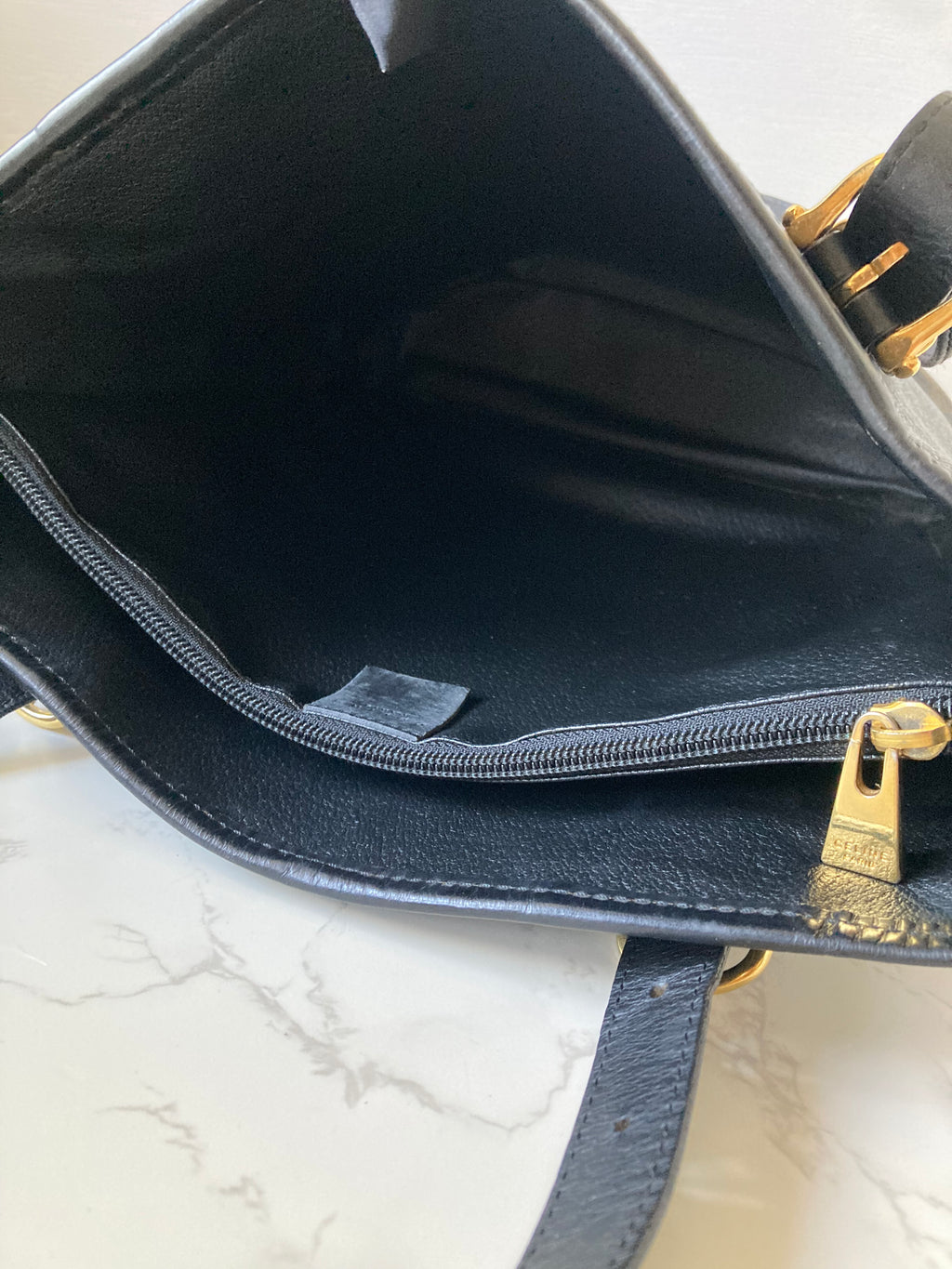 CELINE Rare Black Triomphe Monogram Tote Bag