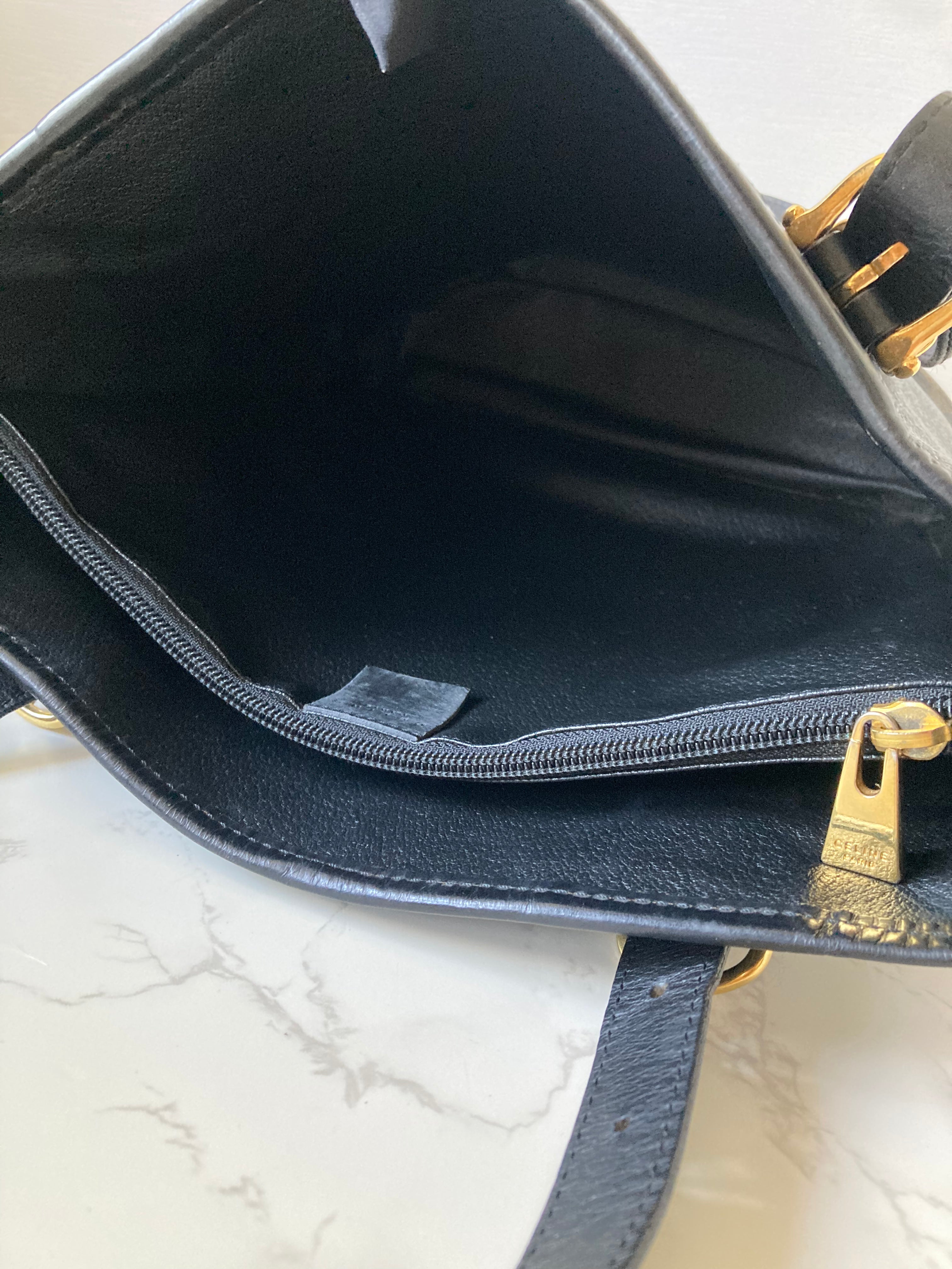 CELINE Rare Black Triomphe Monogram Tote Bag
