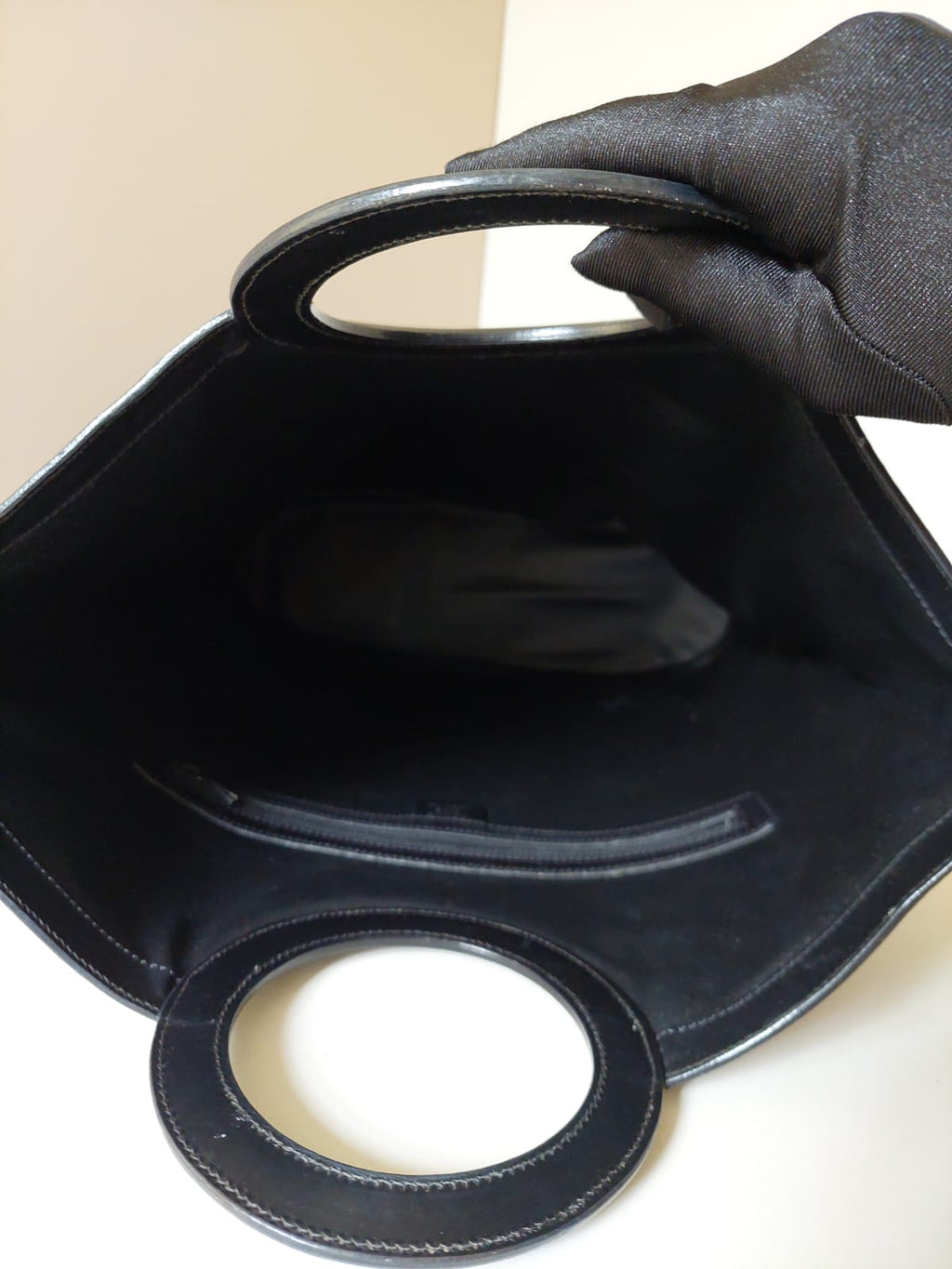 Celine large leather ring coffee color old flower tote bag / handbag