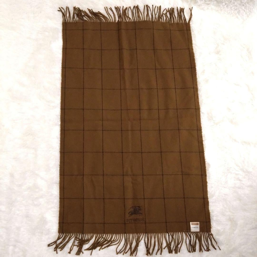 BURBERRYS 駝色幼格紋刺繡圍巾/頸巾· 新春禮品