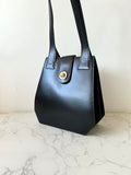 CELINE rare black and gold planet tote accordion bag / side backpack