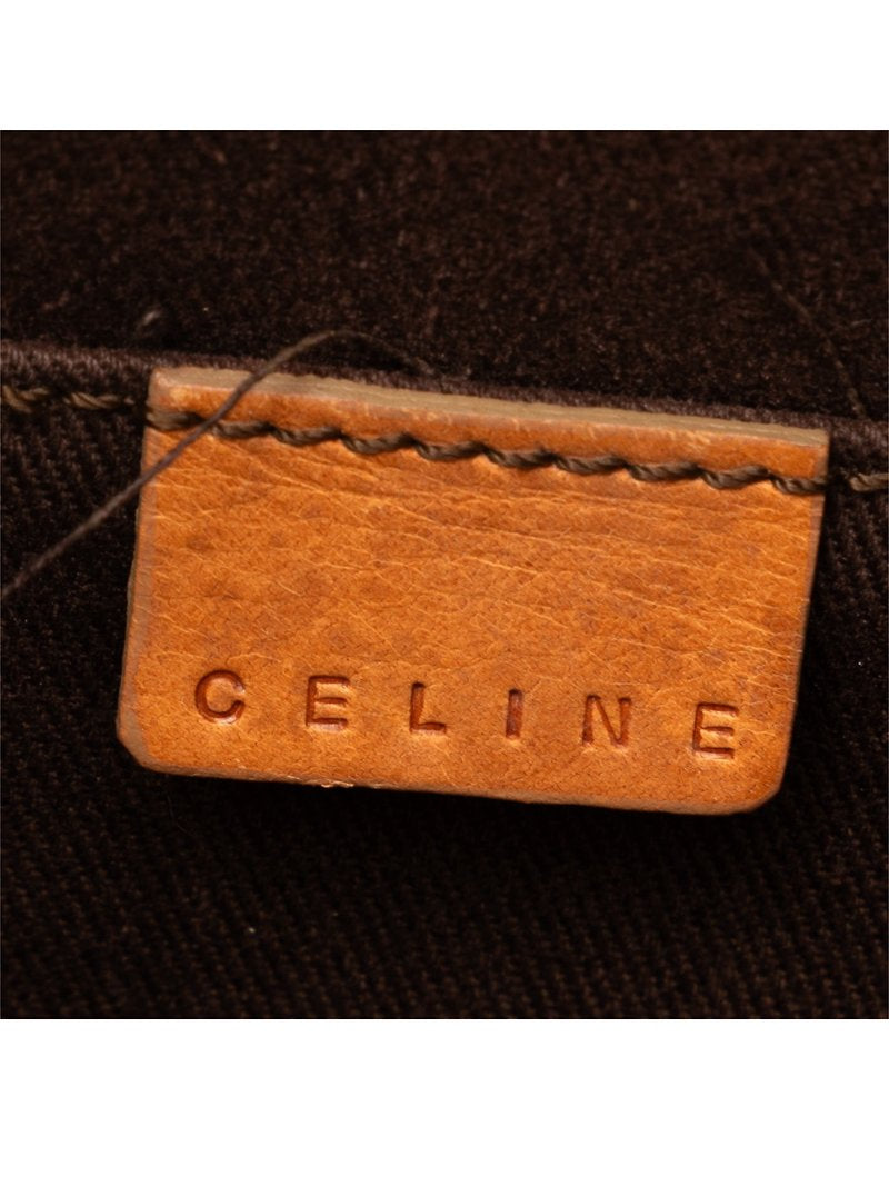 CELINE rare brown old flower leather tote bag / handbag - Japanese second-hand Vintage