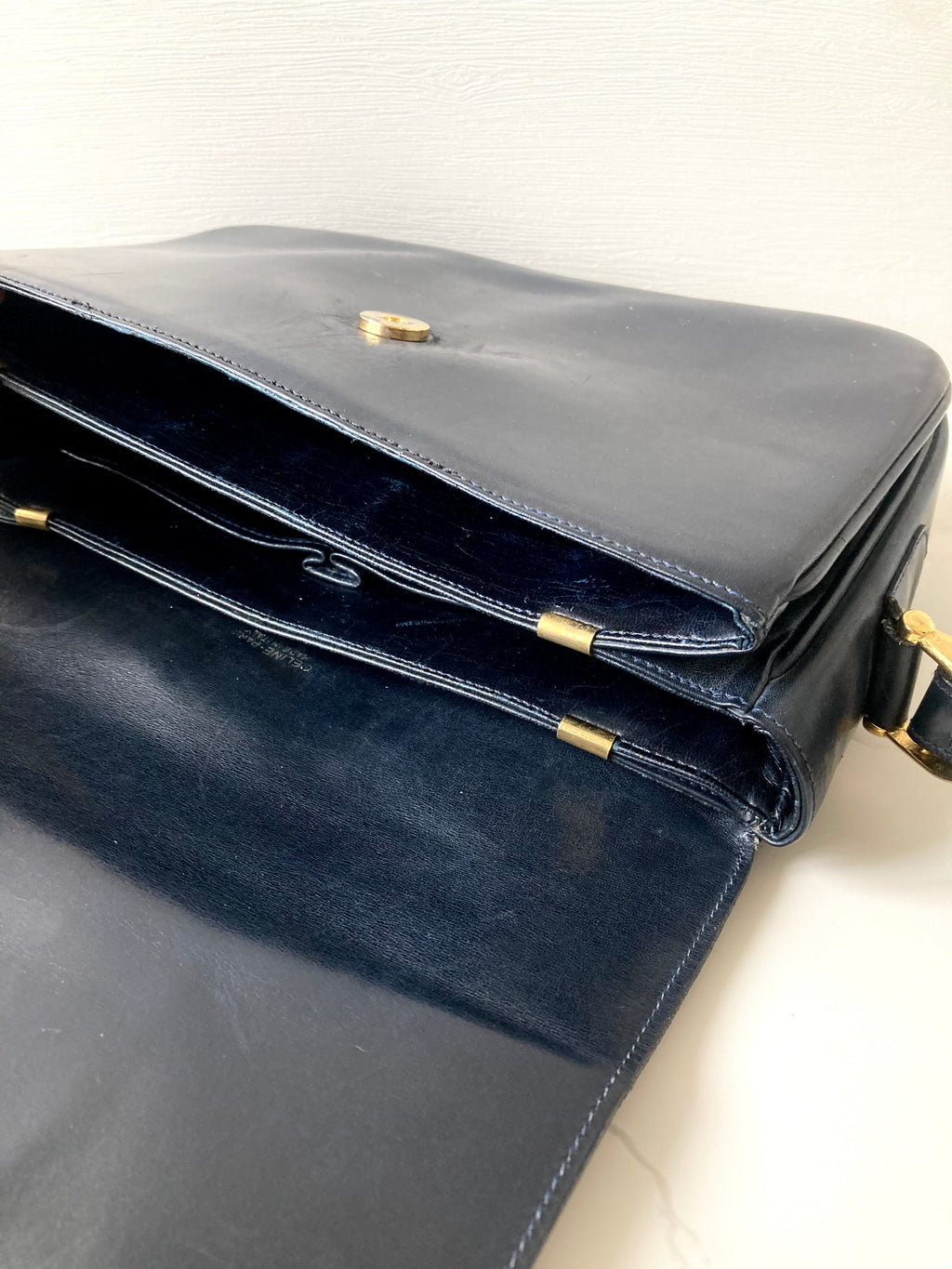 CELINE Black x Gold Horse Carriage Crossbody Bag