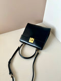 New arrival-CELINE rare black gold buckle small Kelly handbag/side bag/crossbody bag