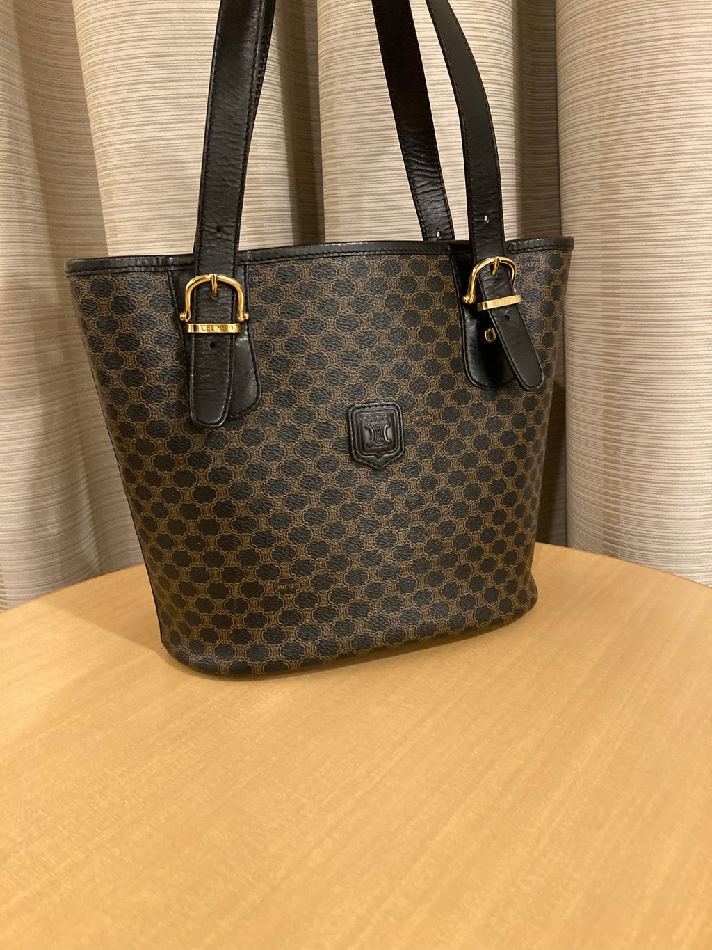 CELINE Black Macadam Small Tote