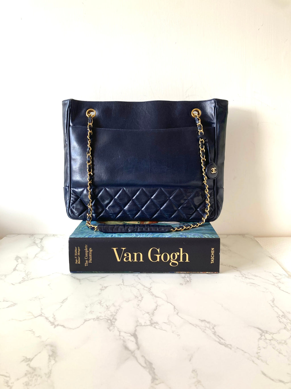 CHANEL Metalasse Black x Gold Chain Tote Bag