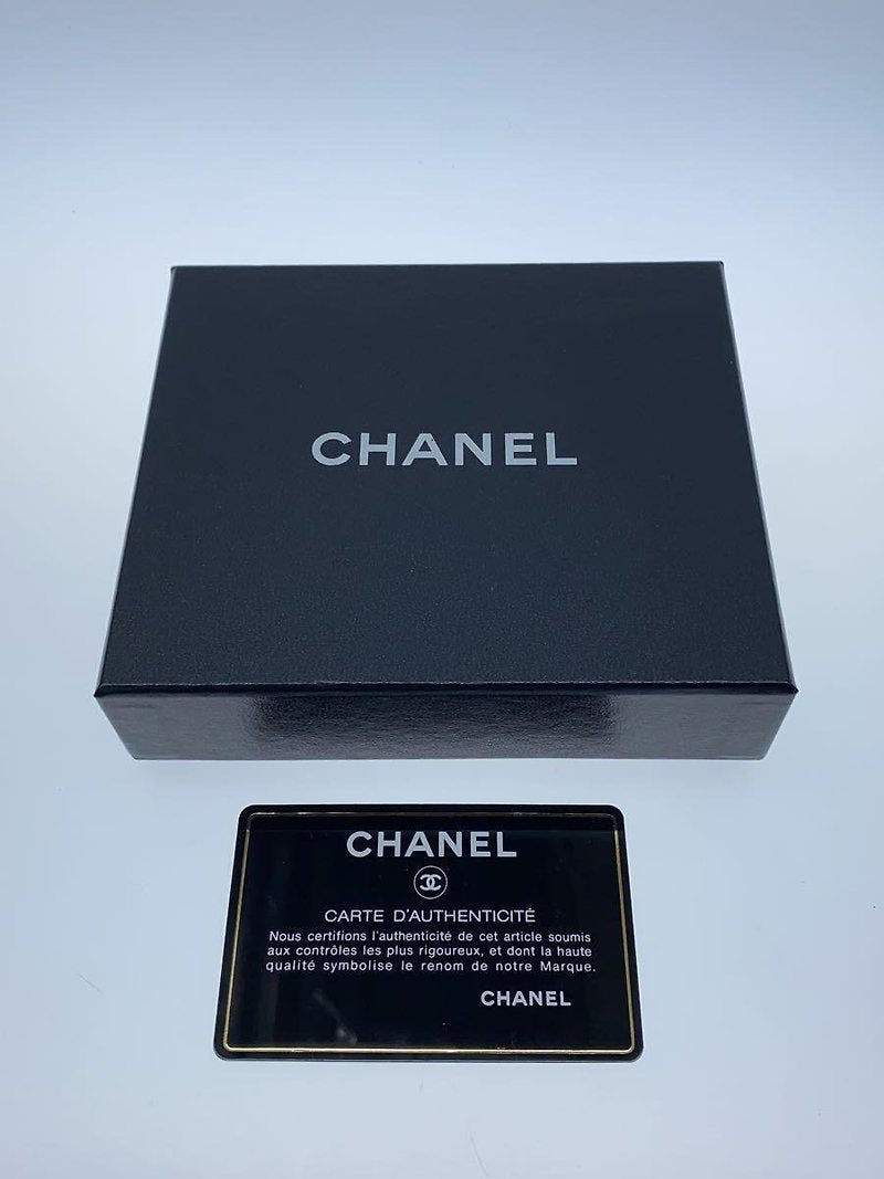 CHANEL 稀有黑色牛皮皮革立體金扣短夾/錢包