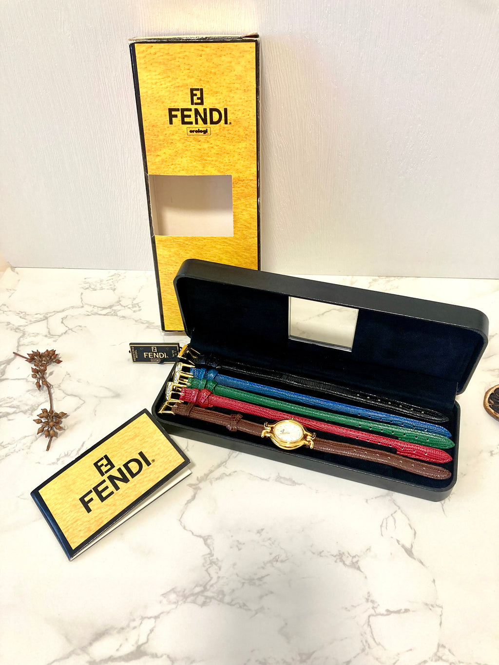 FENDI Brand New Full Set Watch with 5 Changeable Leather Straps