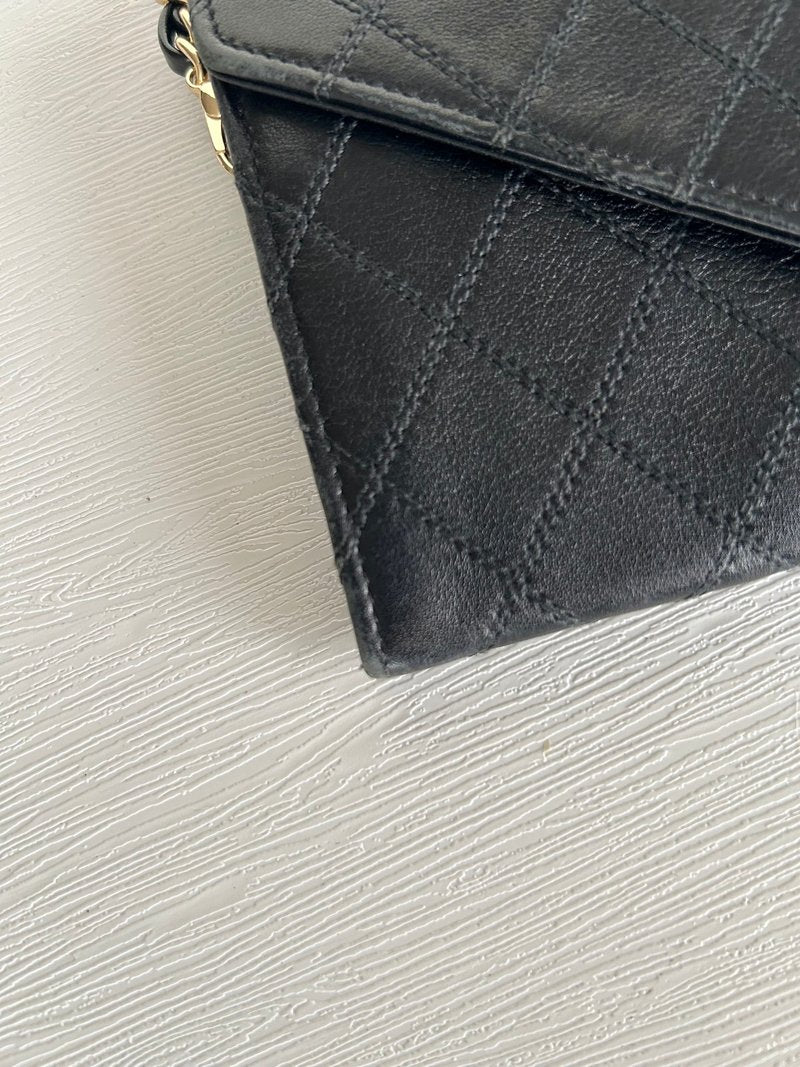 CHANEL Black Gold Buckle Envelope Small Bag/Side Bag/Messenger Bag/Clutch Bag/Mid-Length Wallet