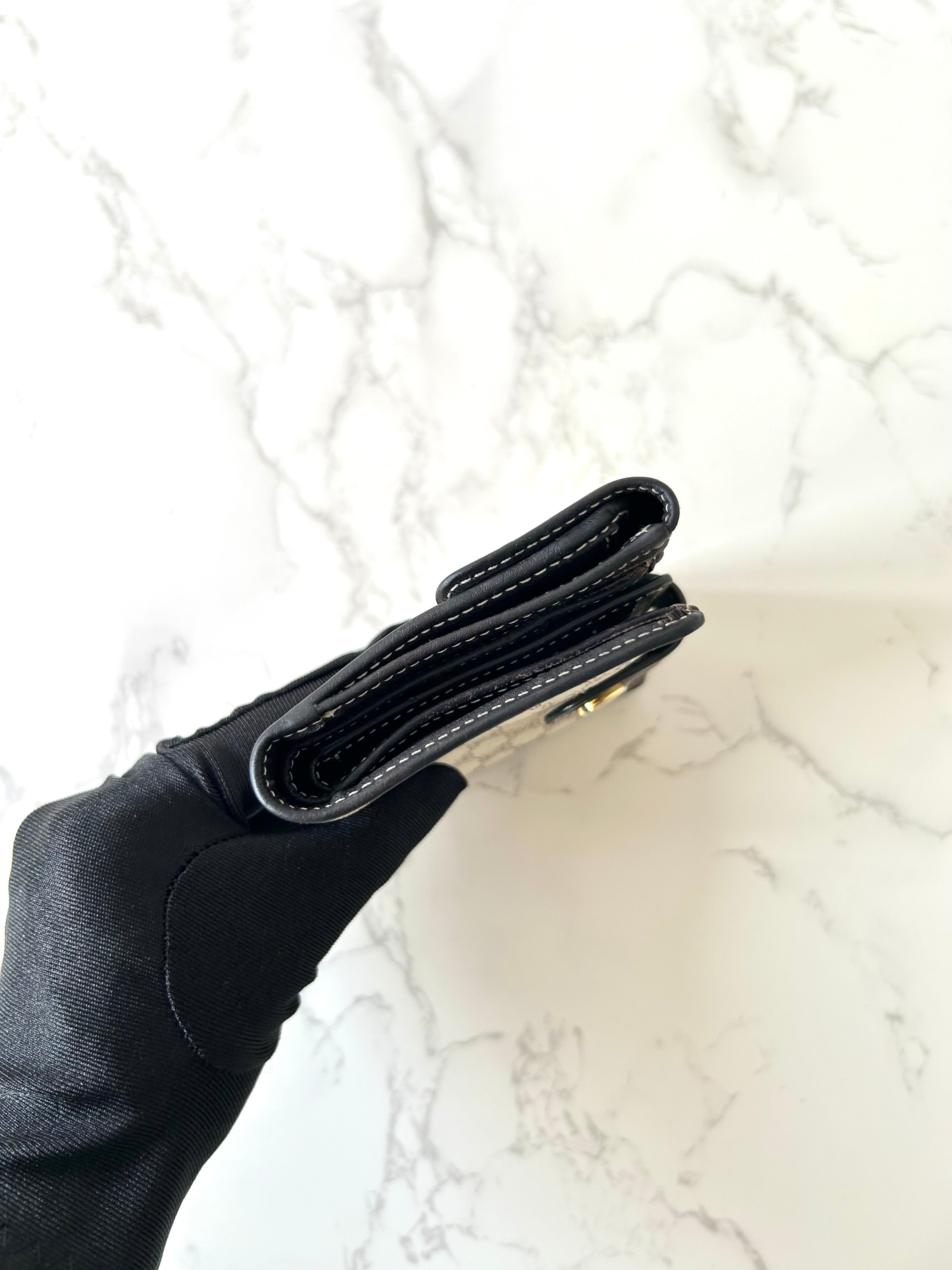CELINE black and white monogram Arc de Triomphe monogram short wallet/wallet/wallet