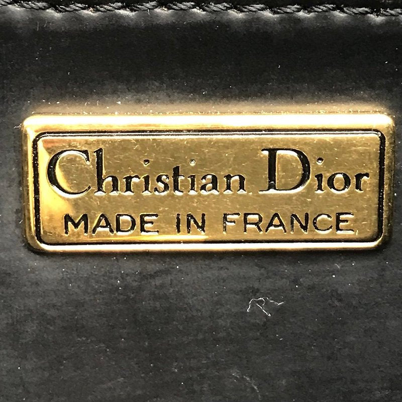 CHRISTIAN DIOR Rare Black Kelly Leather Side Bag/Messenger Bag/Handbag - Japanese Second-hand Vintage