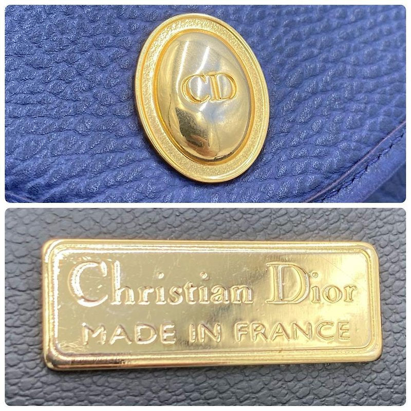 CHRISTIAN DIOR Rare Indigo Golden Egg Leather Side Bag / Crossbody Bag