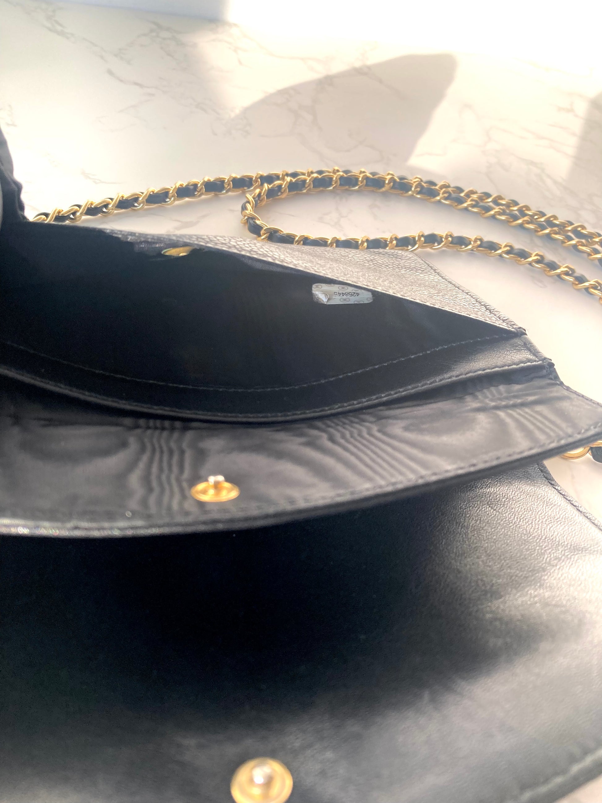 CHANEL Caviar Leather Black Wallet-on-Chain WOC (Add-on)