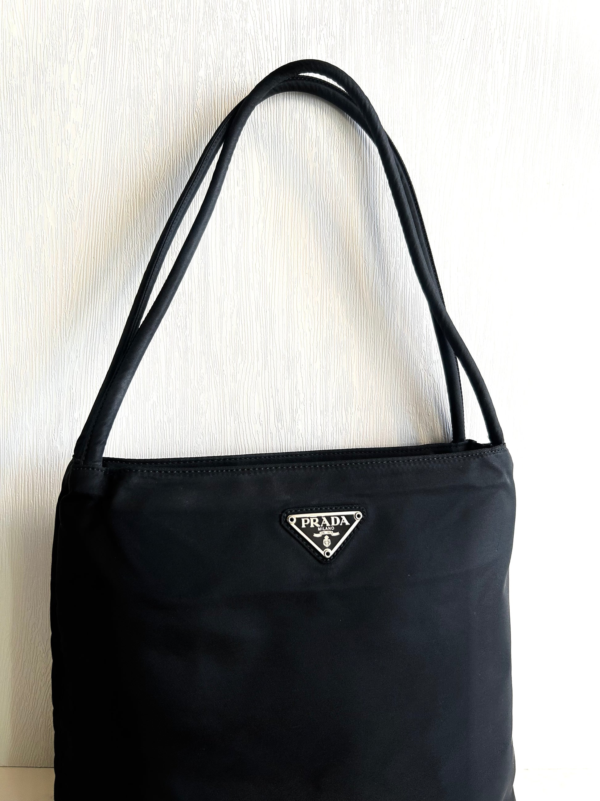【LA LUNE】Second-hand Prada black shoulder bag/small tote bag