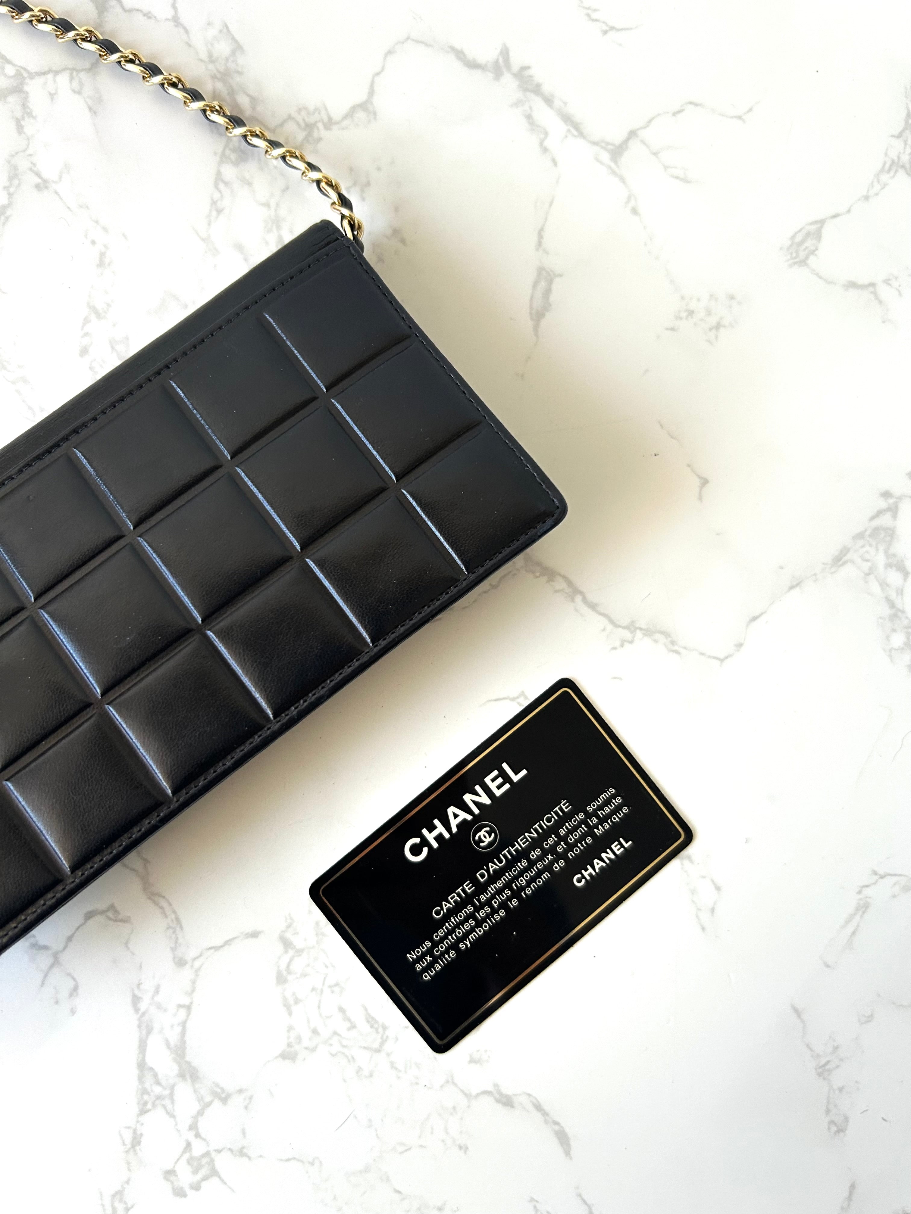 CHANEL Black Ice Cube Gold Buckle WOC Long Wallet / Diagonal Bag / Side Bag