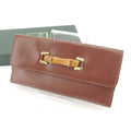 GUCCI Bamboo Caramel Brown Leather Long Bi-fold Wallet