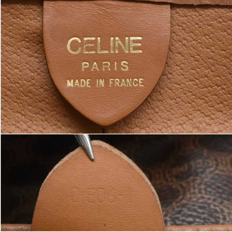 CELINE Rare Brown Monogram Flap Leather Backpack