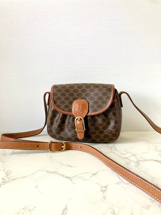 CELINE Brown Monogram Mini Crossbody Bag