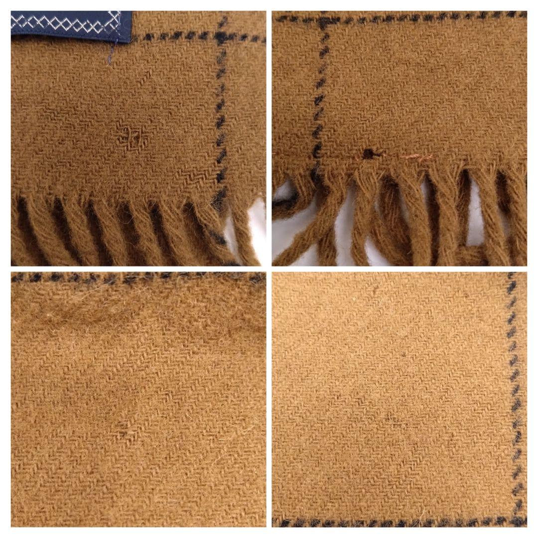 BURBERRYS 駝色幼格紋刺繡圍巾/頸巾· 新春禮品