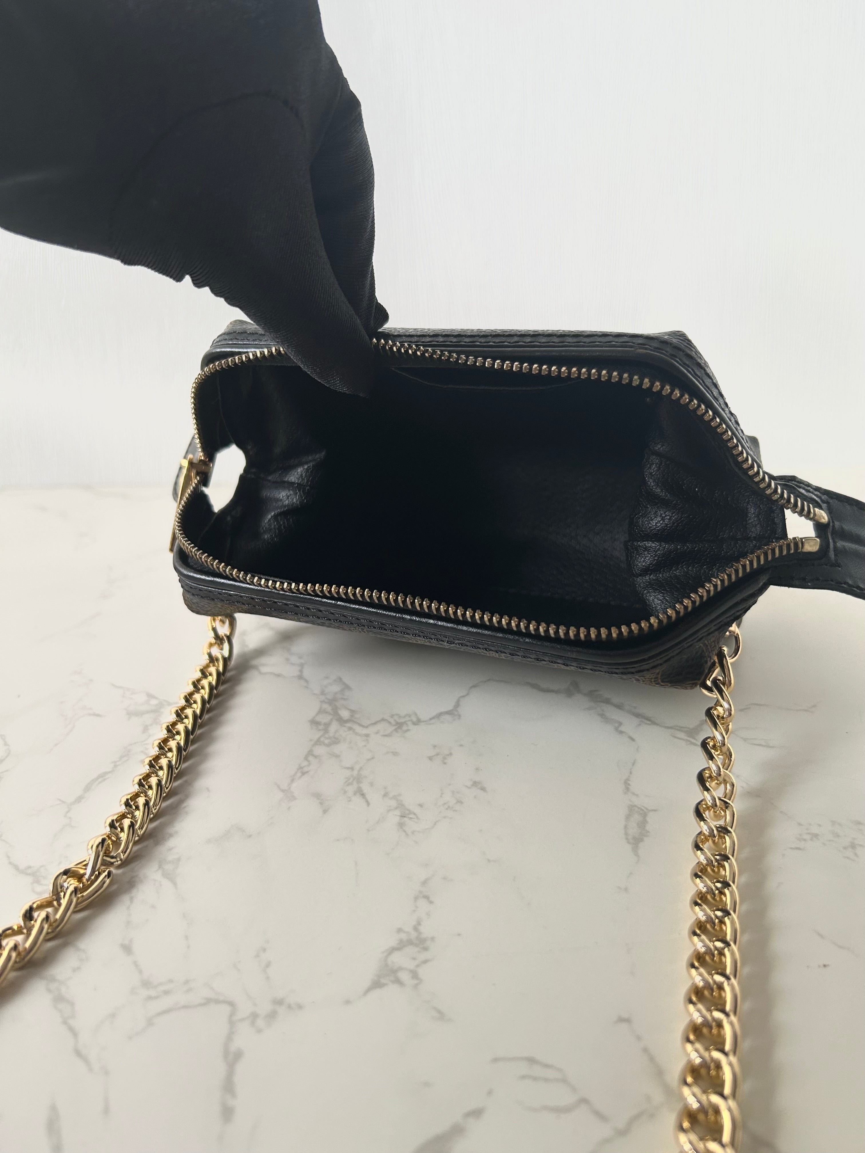CELINE black old flower cloud leather side bag/crossbody bag/clutch bag