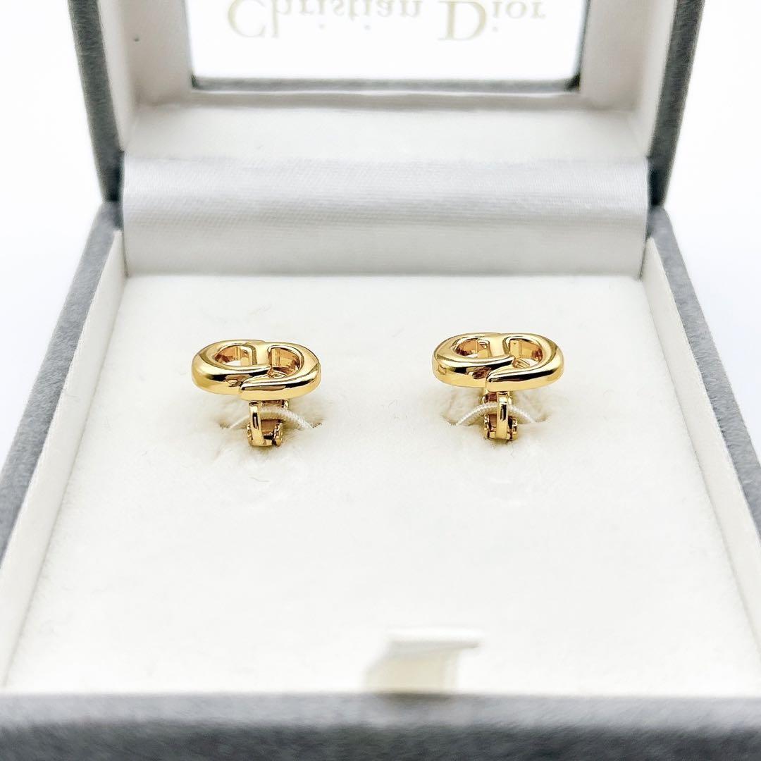 CHRISTIAN DIOR CD Logo Clip Earrings - With original box