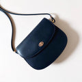 CELINE Blue Gold Arc de Triomphe Half Moon Leather Bobby Small Bag / Side Bag