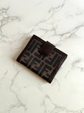 FENDI Zucchino Brown Monogram Short Wallet/Short Clip