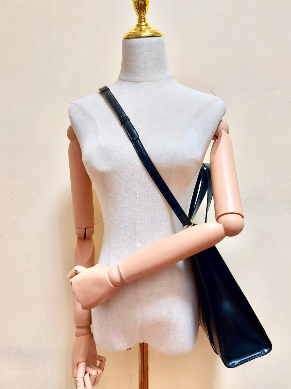 CELINE rare black and gold planet tote bag / side bag / oblique bag