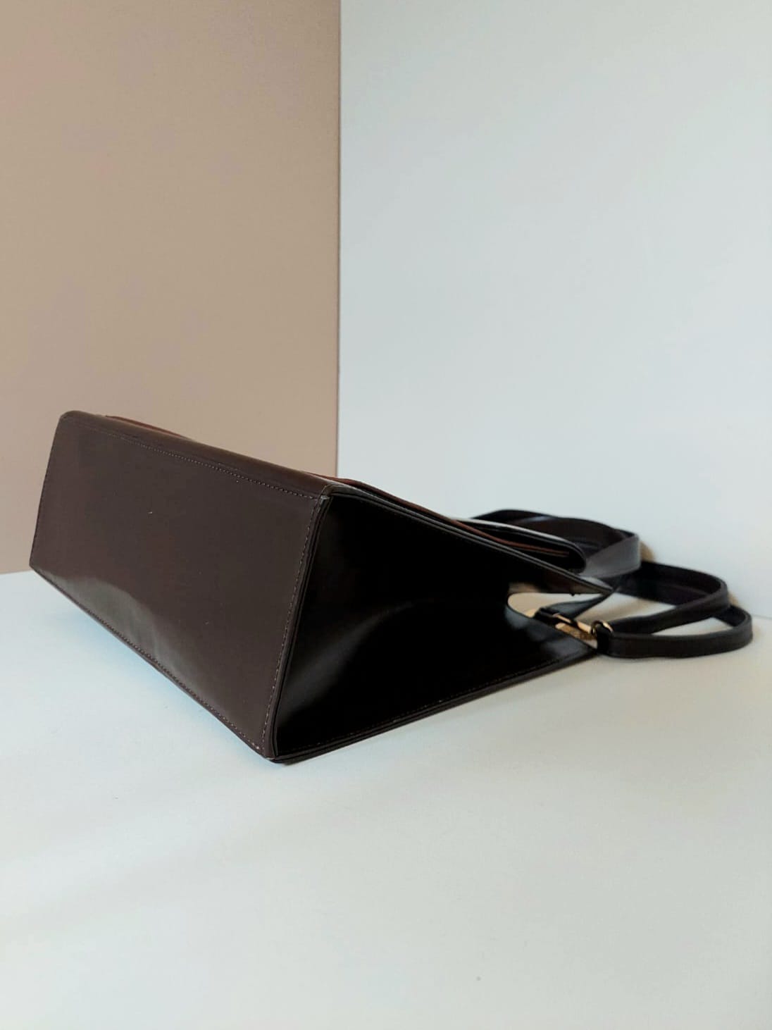 Yves Saint Laurent YSL 黑啡色皮革凱莉側背包/斜背包