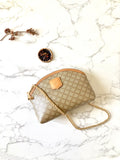 CELINE Beige Macadam Monogram Two-way Mini Crossbody / Clutch