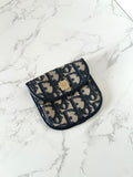 CHRISTIAN DIOR blue and black monogram multi-purpose small bag/coin purse