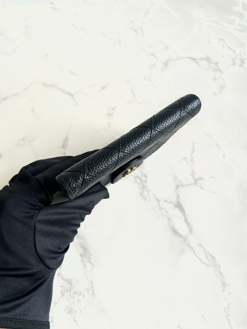 Chanel Black Caviar Leather Medium Wallet/Bifold Wallet/Wallet/Short Wallet