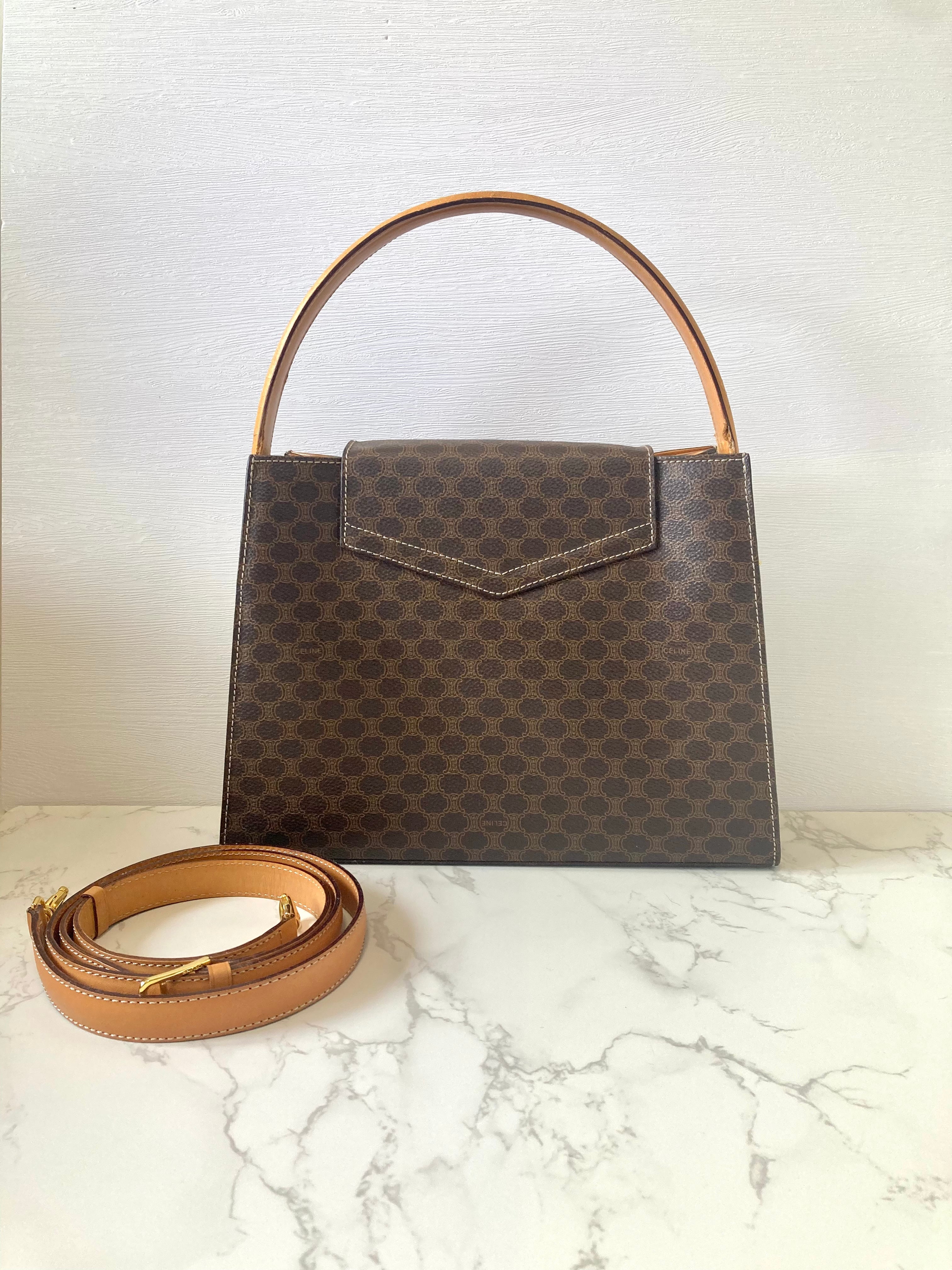 CELINE Rare Monogram Kelly Two-Way Handbag / Shoulder Bag