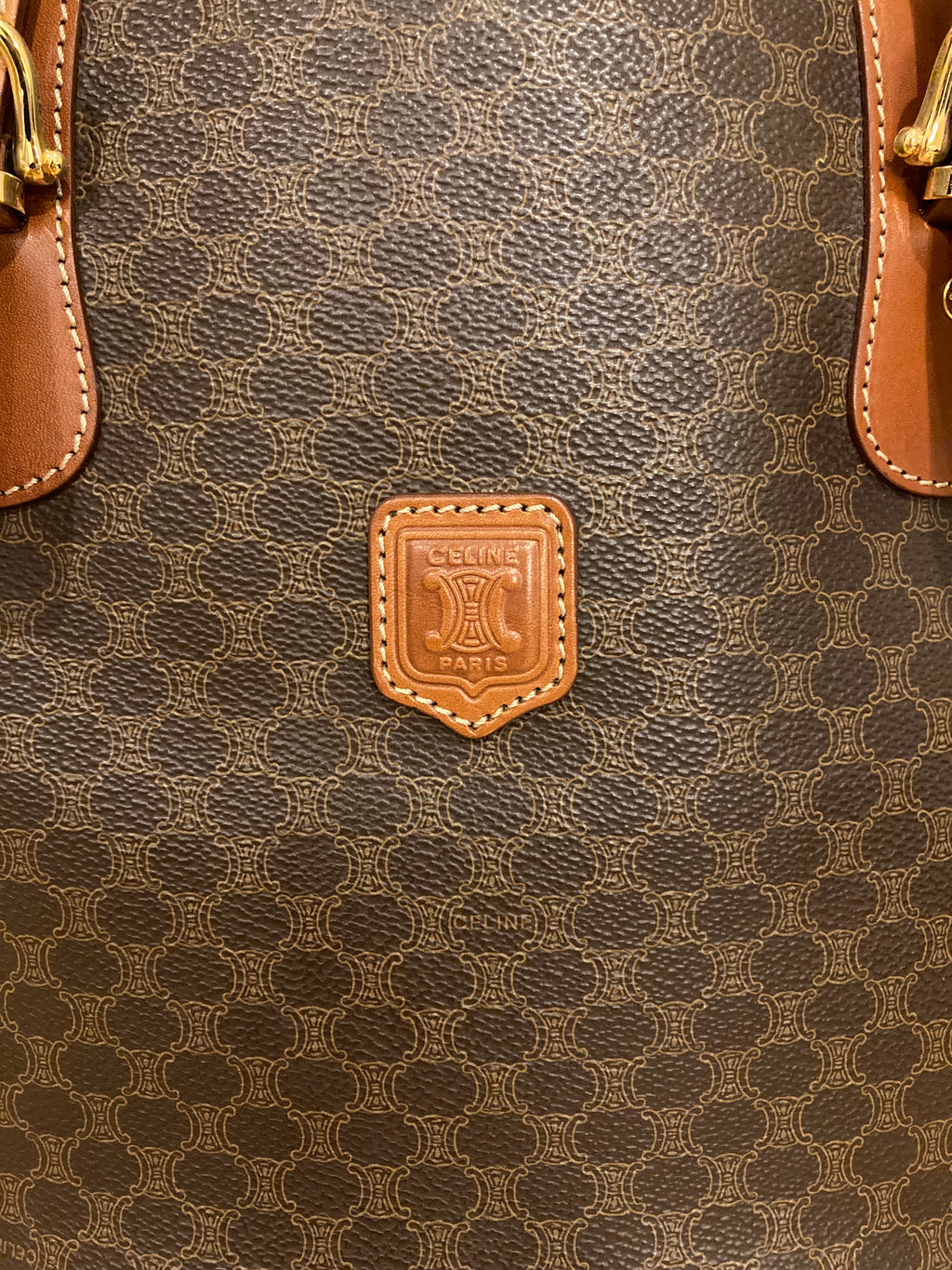 CELINE Brown Macadam Small Tote