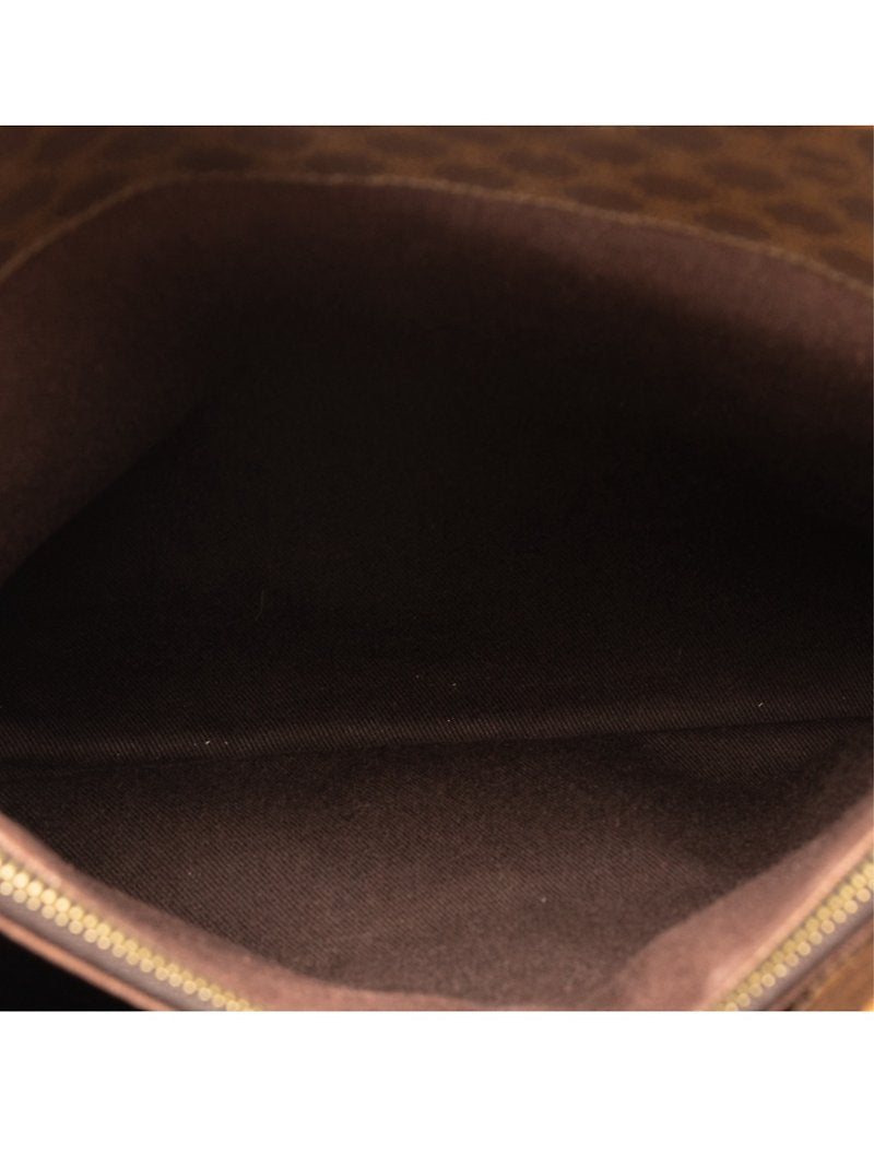 CELINE rare brown old flower leather tote bag / handbag - Japanese second-hand Vintage